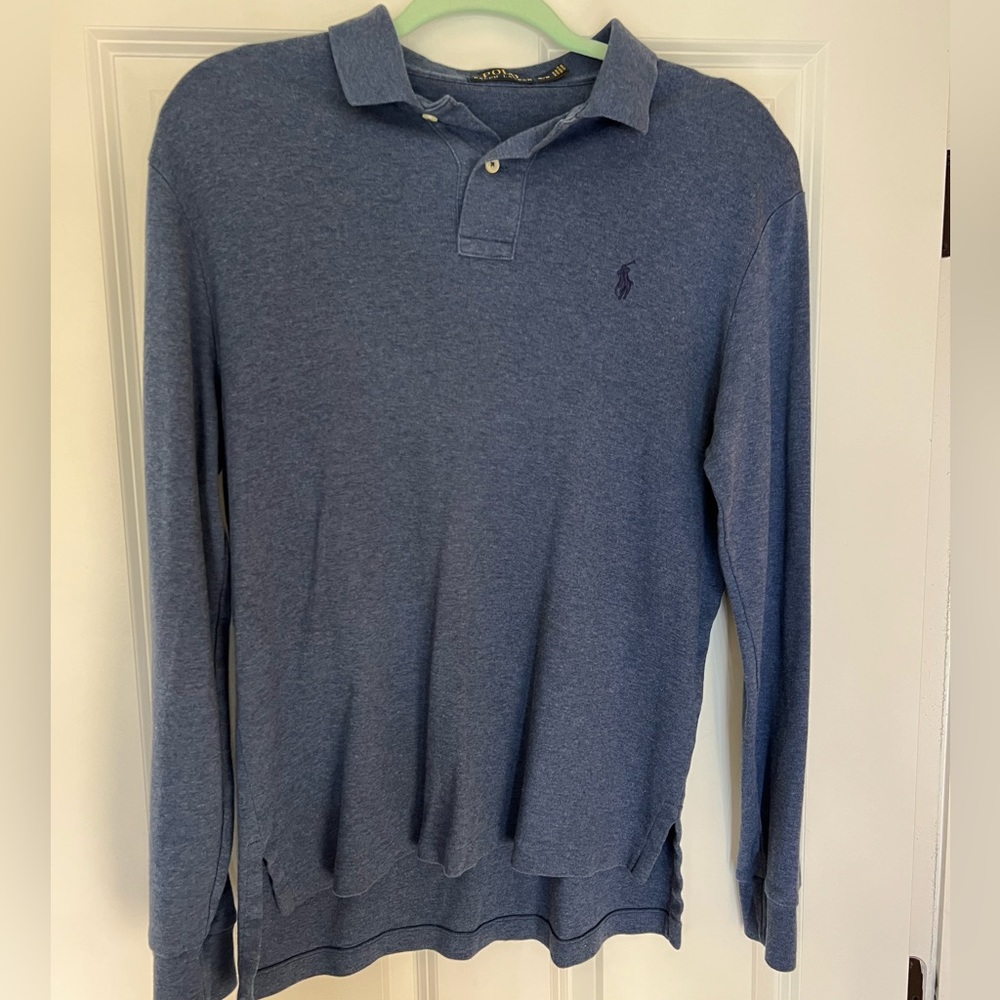 Polo button collar long sleeve